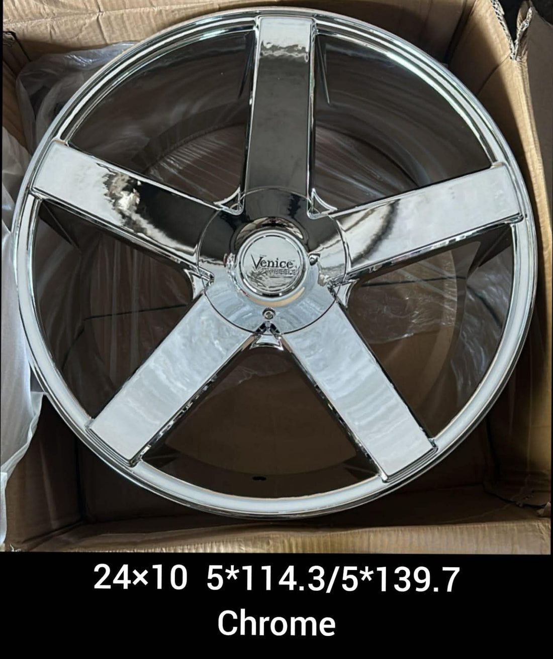 Venice 5 Spoke Chrome 24 inch- 5x139.7