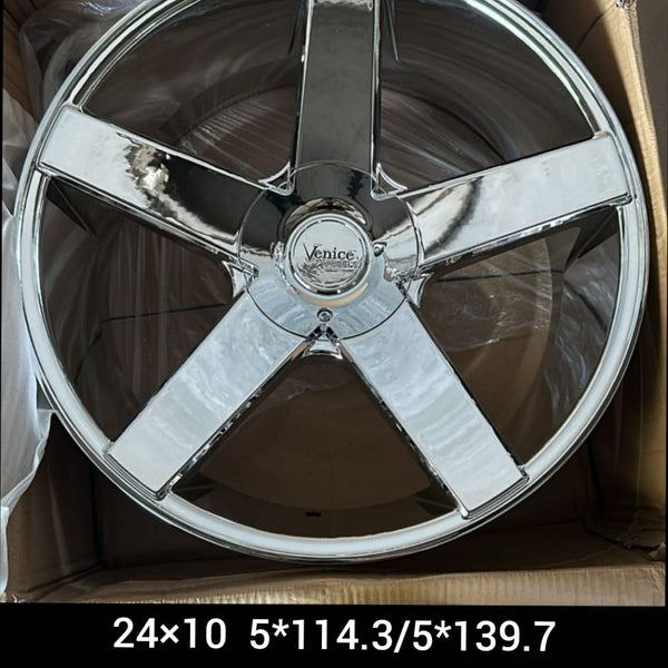 Venice 5 Spoke Chrome 24 inch- 5x139.7