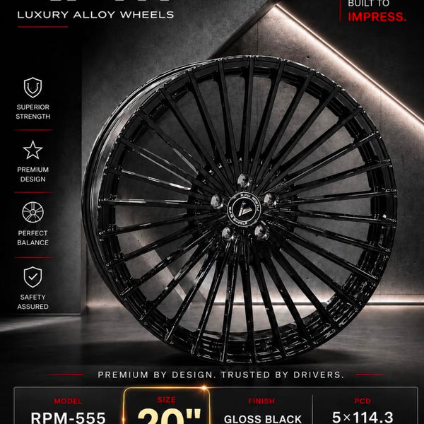 RPM 555 Alloy Wheel 20x5x114.3 Gloss Black