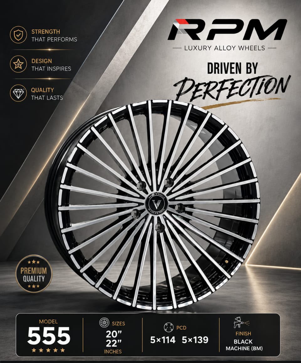 RPM Luxury Alloy Wheels 555 Black Machine