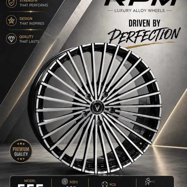 RPM Luxury Alloy Wheels 555 Black Machine