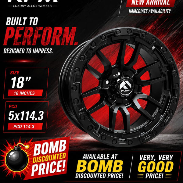 Fuel Style Alloy Wheel Set of 5 18 Inch 5x114.3 Matte Black