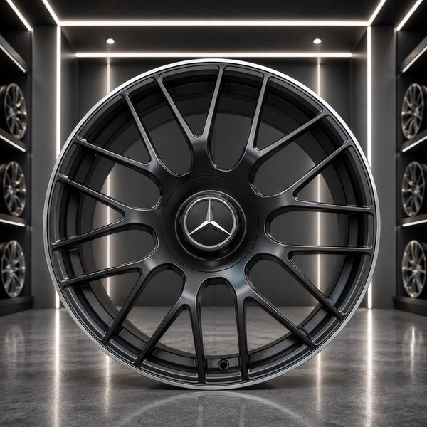 Mercedes AMG Style 17 Inch 5x112 Hyper Black Alloy Wheels
