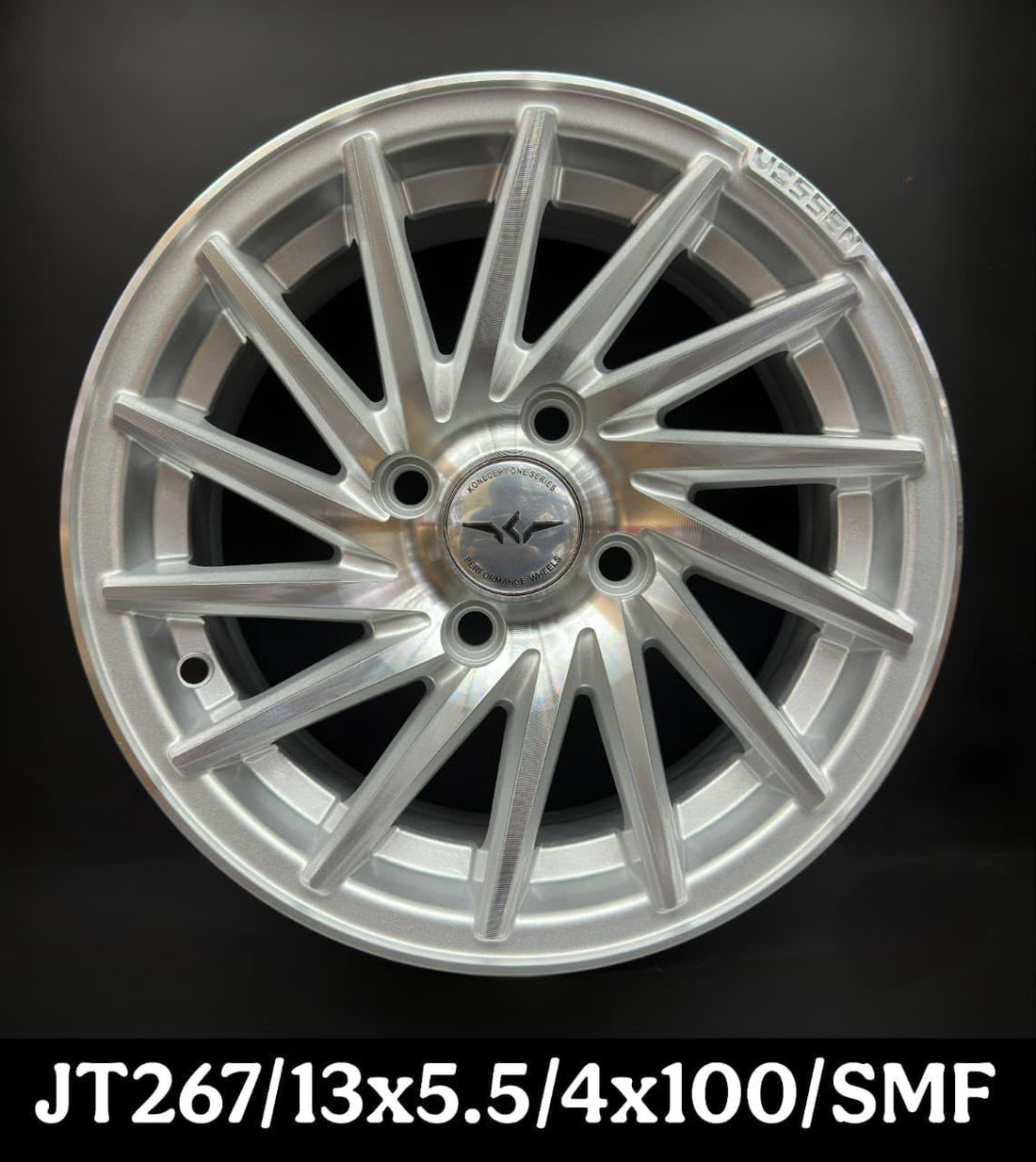 Multi-Spoke Alloy Wheel 13 Inch 4x100 Silver Machined Face