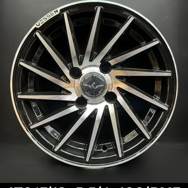 Multi-Spoke Alloy Wheel 13 Inch 4x100 Black Machined Face