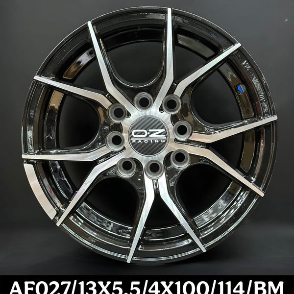 8-Spoke Alloy Wheel 13 Inch 4X100 Black Machined