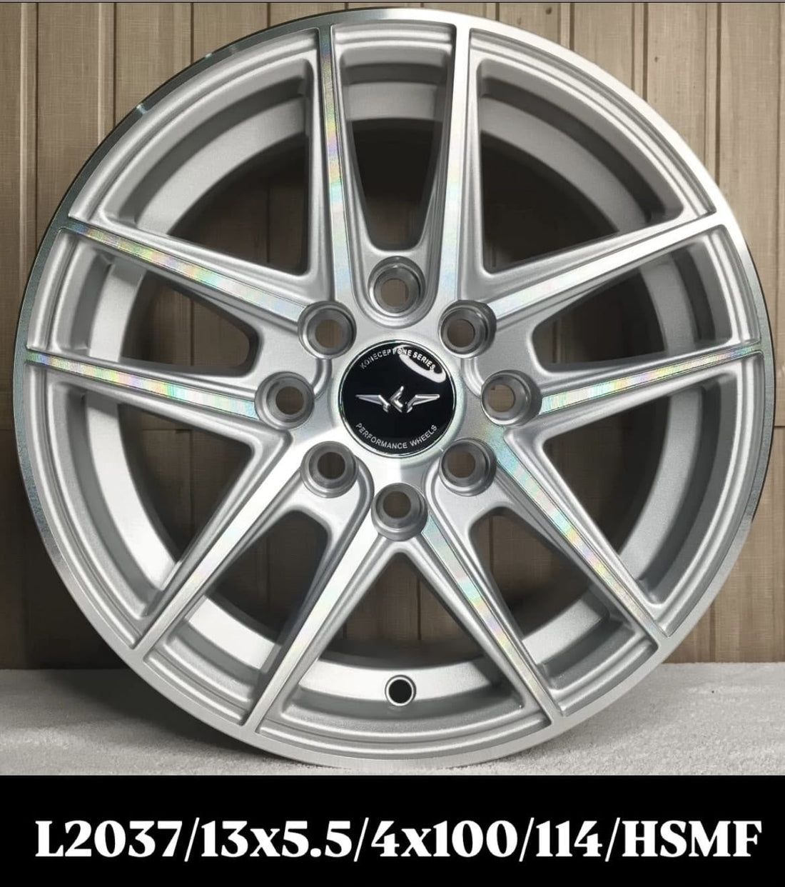 10-Spoke Alloy Wheel 13 Inch 4X100 Hyper Silver