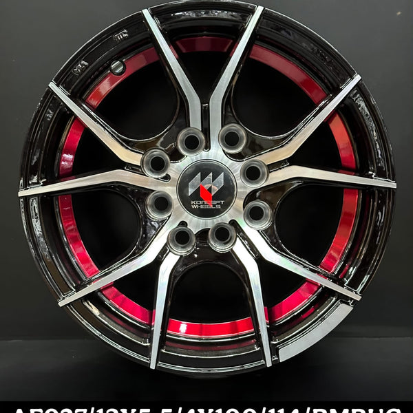 8-Spoke Alloy Wheel 13 Inch 4X100 Black Red