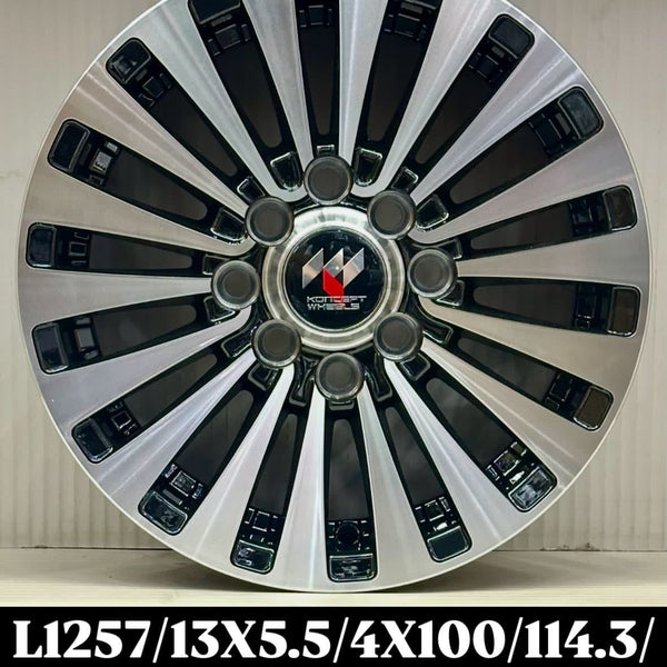 Multi-Spoke Alloy Wheel 13 Inch 4x100 Black Machined